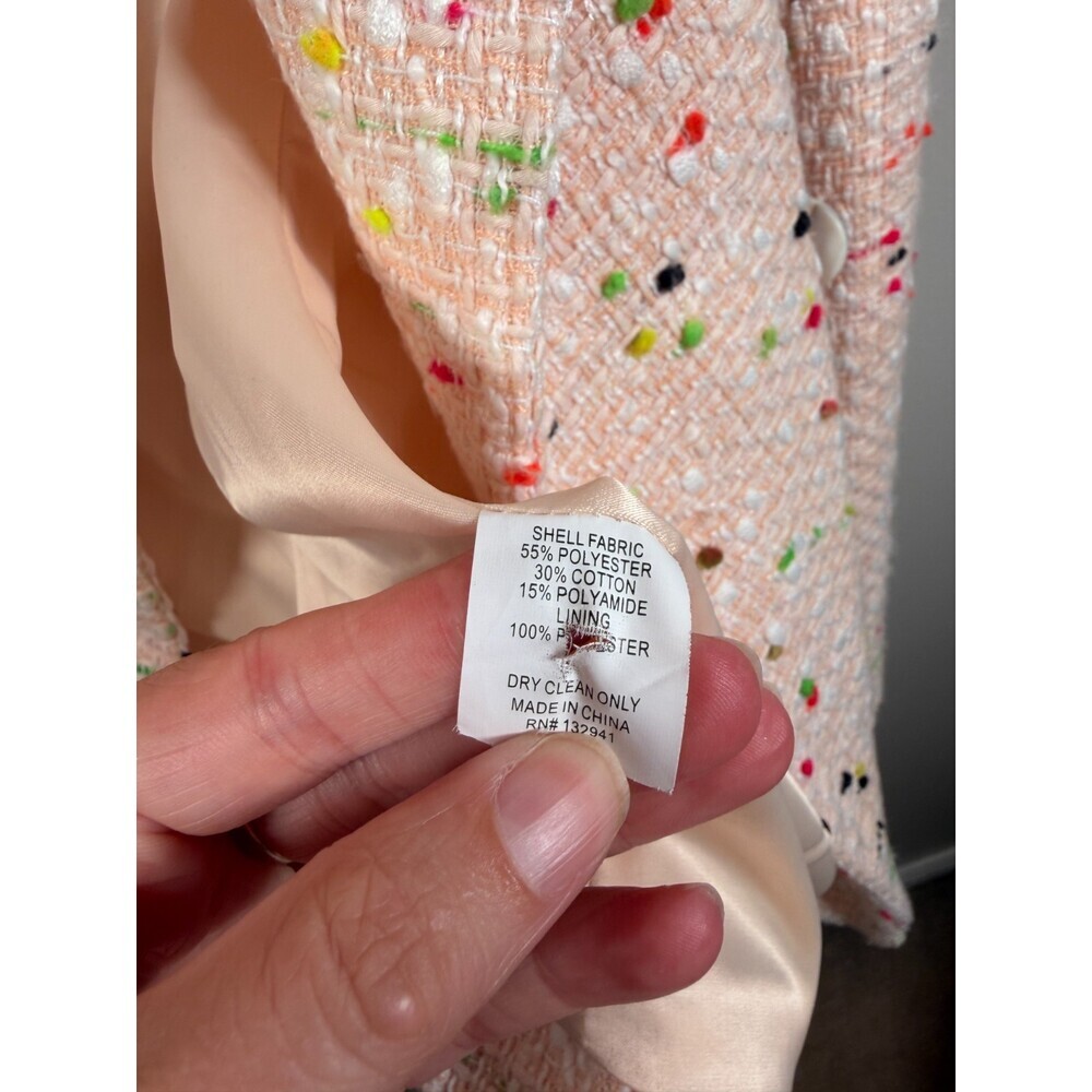 Amanda Uprichard Tweed Sawyer Blazer Skirt Set Size Small/Medium Pink Confetti - Picture 15 of 15